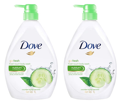 Dove Go Fresh Nourishing Body Wash Cucumber and Green - 33.8 Fl Oz / 1L x 2 Pack - Renee Lane Company