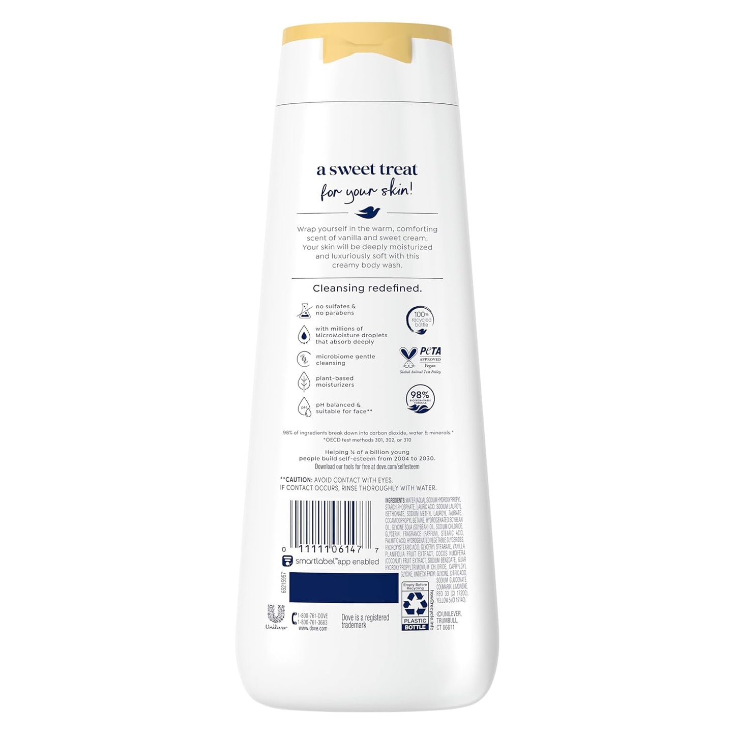 Dove Indulge Body Wash Warm Vanilla + Sweet Cream for Hydrated & Soft Skin 20 FO - Renee Lane Company