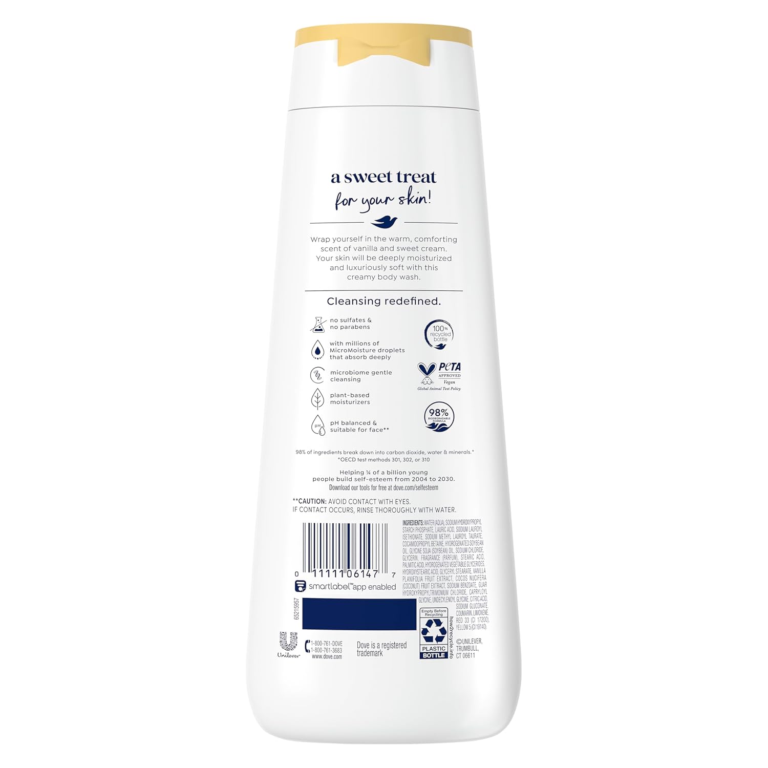Dove Indulge Body Wash Warm Vanilla + Sweet Cream for Hydrated & Soft Skin 20 FO - Renee Lane Company