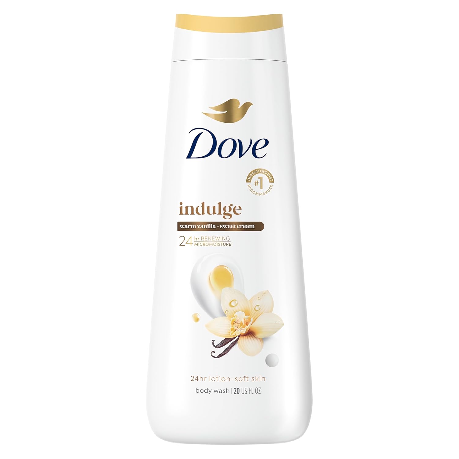 Dove Indulge Body Wash Warm Vanilla + Sweet Cream for Hydrated & Soft Skin 20 FO - Renee Lane Company