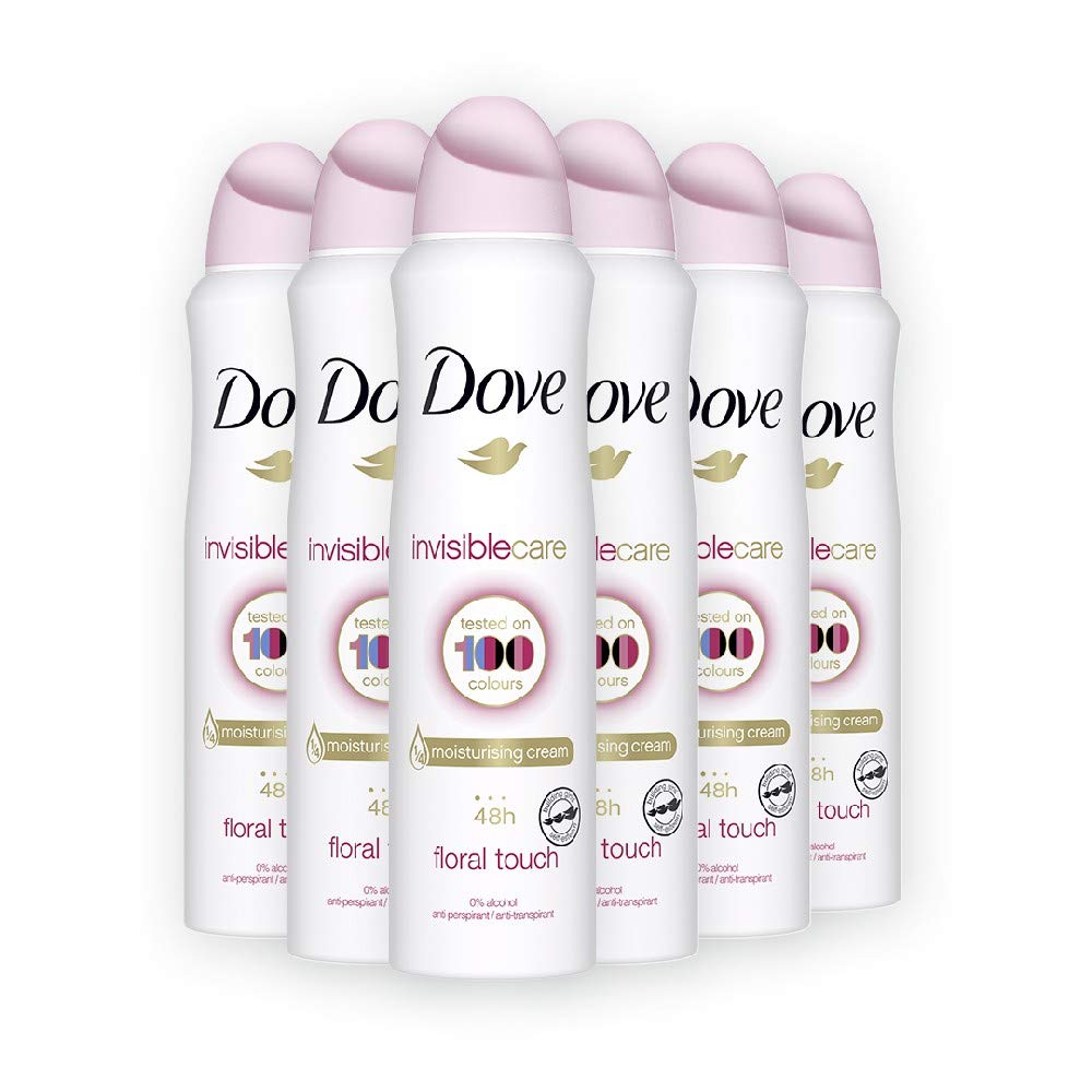 Dove Invisible Care Floral Touch Antiperspirant Deodorant Spray 150ML 30.42 Fl Oz (Pack of 6) - Renee Lane Company