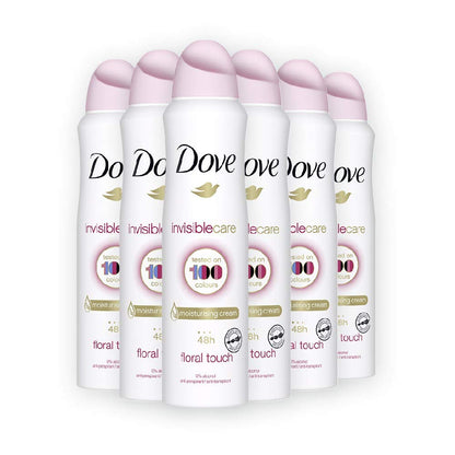 Dove Invisible Care Floral Touch Antiperspirant Deodorant Spray 150ML 30.42 Fl Oz (Pack of 6) - Renee Lane Company