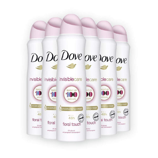 Dove Invisible Care Floral Touch Antiperspirant Deodorant Spray 150ML 30.42 Fl Oz (Pack of 6) - Renee Lane Company