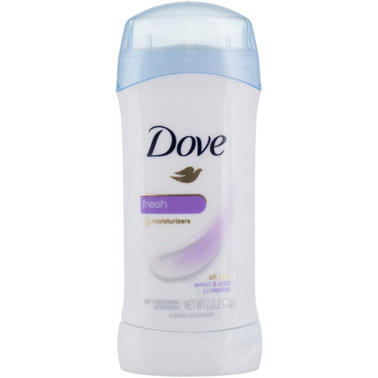 Dove Fresh invisible solid antiperspirant deodorant, blue-top white stick
