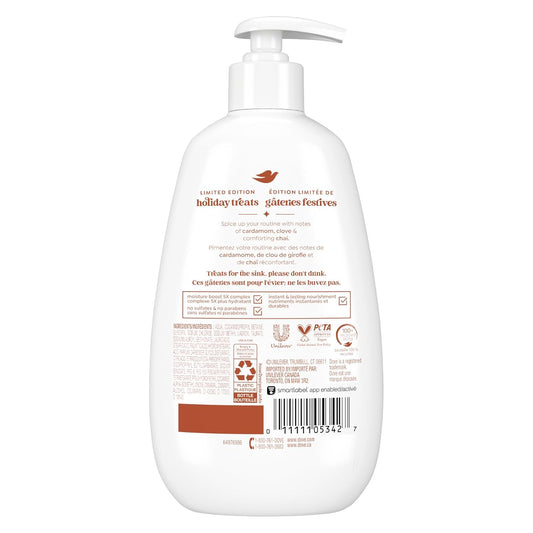Liquid hand wash bottle with pump, showing back label and product barcode on white container