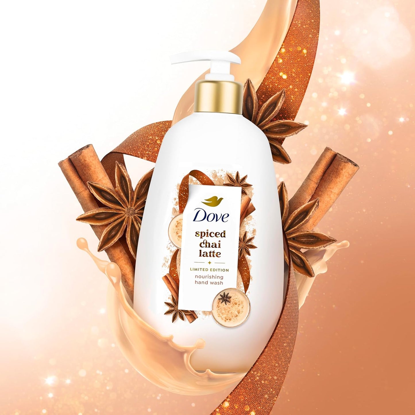 Dove Limited Edition Holiday Treats Liquid Hand Wash for Deep Nourishment Spiced Chai Latte 12 oz - Renee Lane Company