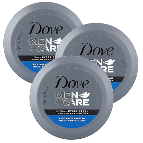 Dove Men+Care Ultra Hydra Cream Face Hands and Body care All Skin Types 3-Pack of 5.07 Oz Each Jar - Renee Lane Company