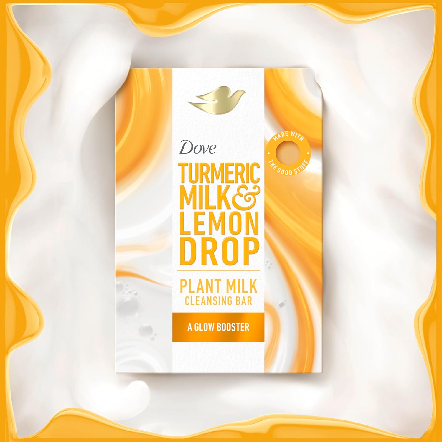Dove Plant Milk Cleansing Bar Soap Turmeric Milk & Lemon Drop Glow Booster 4 Count for Moisturized Skin Gentle Cleanser, No Sulfate Cleansers or Parabens, 98% Biodegradable Formula 5 oz - Renee Lane Company