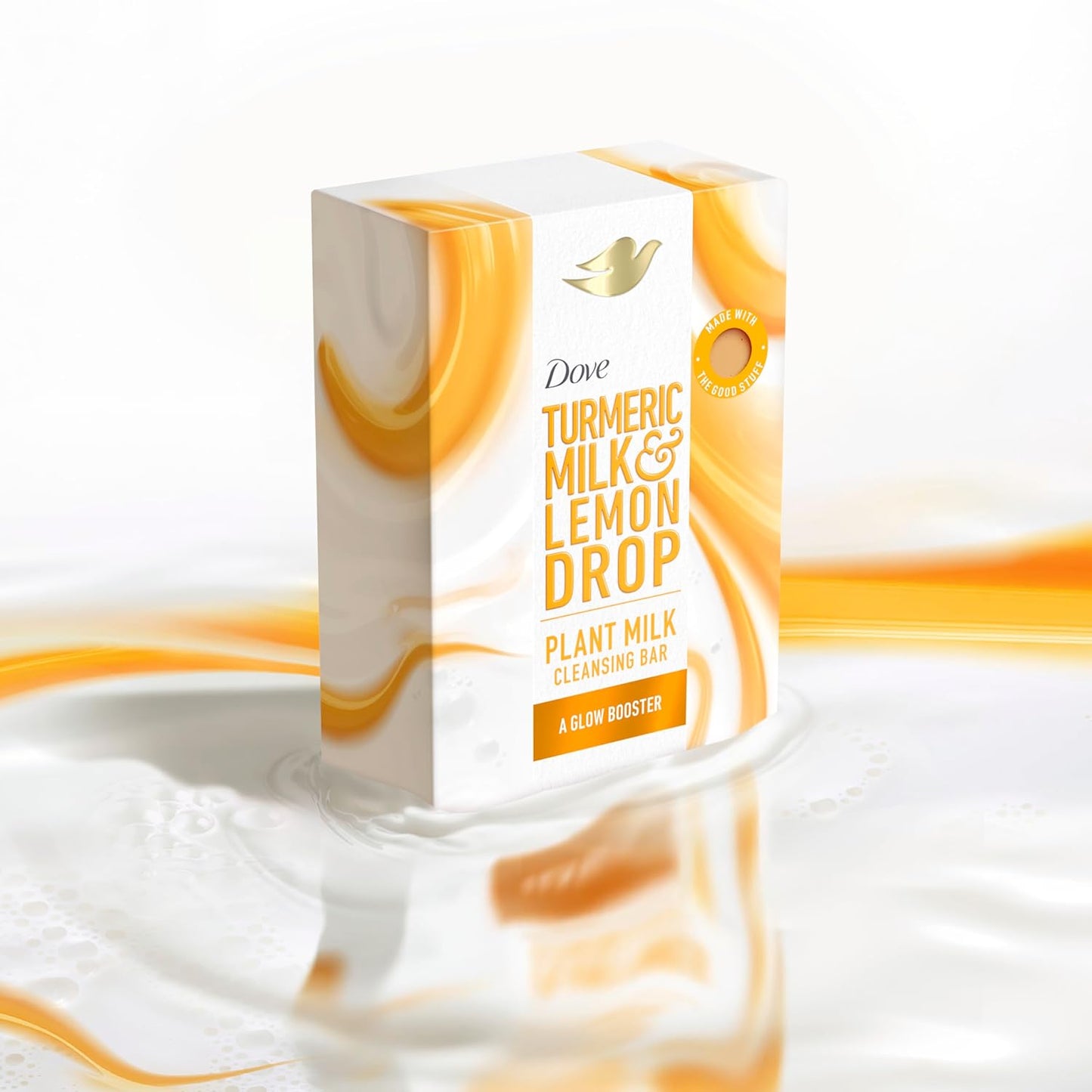 Dove Plant Milk Cleansing Bar Soap Turmeric Milk & Lemon Drop Glow Booster 4 Count for Moisturized Skin Gentle Cleanser, No Sulfate Cleansers or Parabens, 98% Biodegradable Formula 5 oz - Renee Lane Company