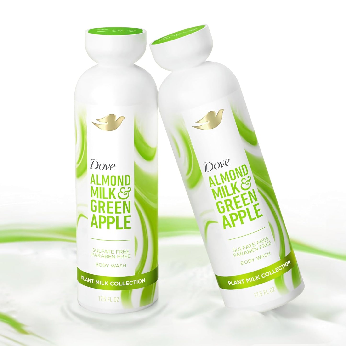 Dove Plant Milk Cleansing Body Wash Almond Milk & Green Apple for Moisturized Skin Gentle Cleanser, No Sulfates or Parabens, pH balanced 17.5 fl oz - Renee Lane Company