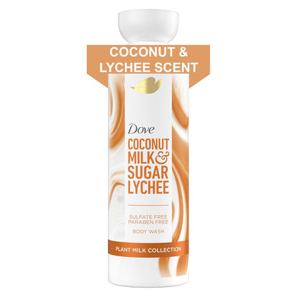 Dove Plant Milk Cleansing Body Wash Coconut & Lychee for Moisturized Skin Gentle Cleanser, No Sulfate Cleansers or Parabens, 98% Biodegradable 17.5 fl oz - Renee Lane Company