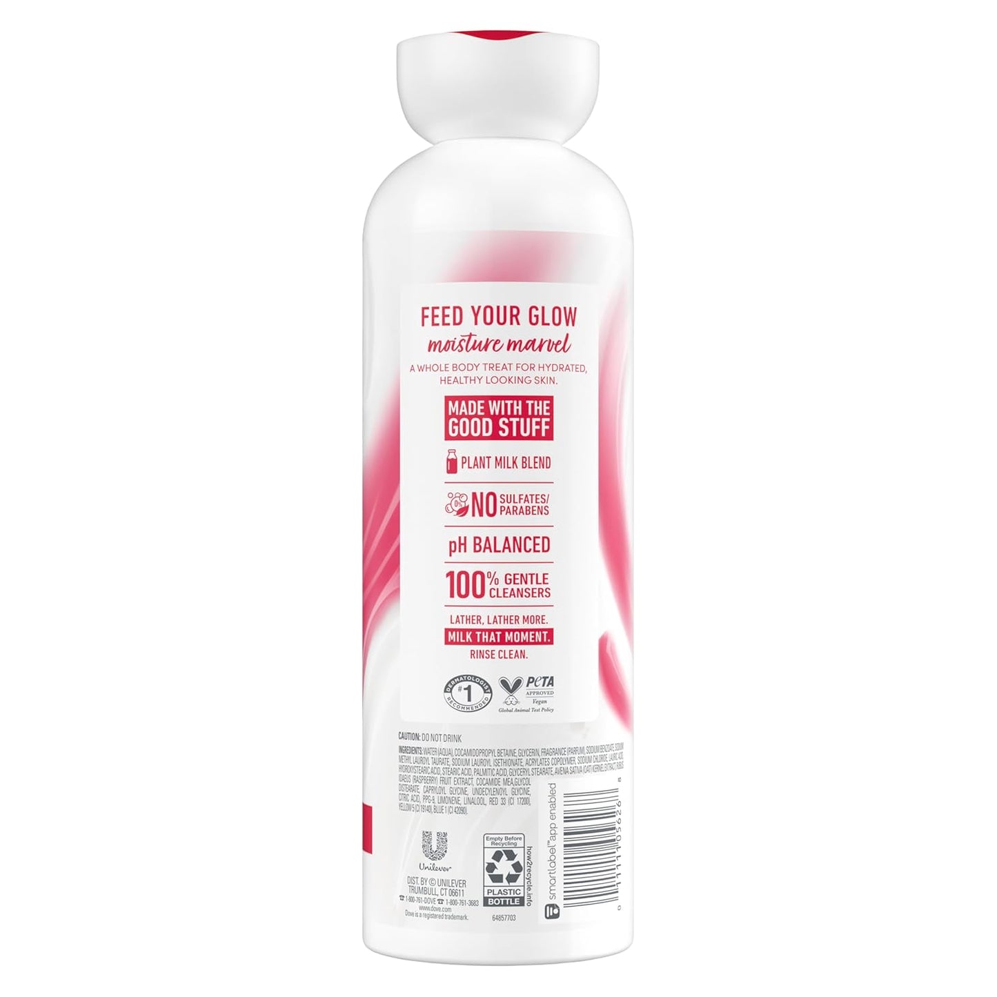 Dove Plant Milk Cleansing Body Wash Oat Milk & Berry Brulee for Moisturized Skin Gentle Cleanser, No Sulfate or Parabens, pH balanced 17.5 fl oz - Renee Lane Company