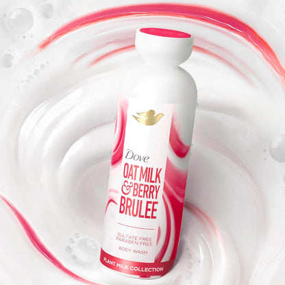 Dove Plant Milk Cleansing Body Wash Oat Milk & Berry Brulee for Moisturized Skin Gentle Cleanser, No Sulfate or Parabens, pH balanced 17.5 fl oz - Renee Lane Company