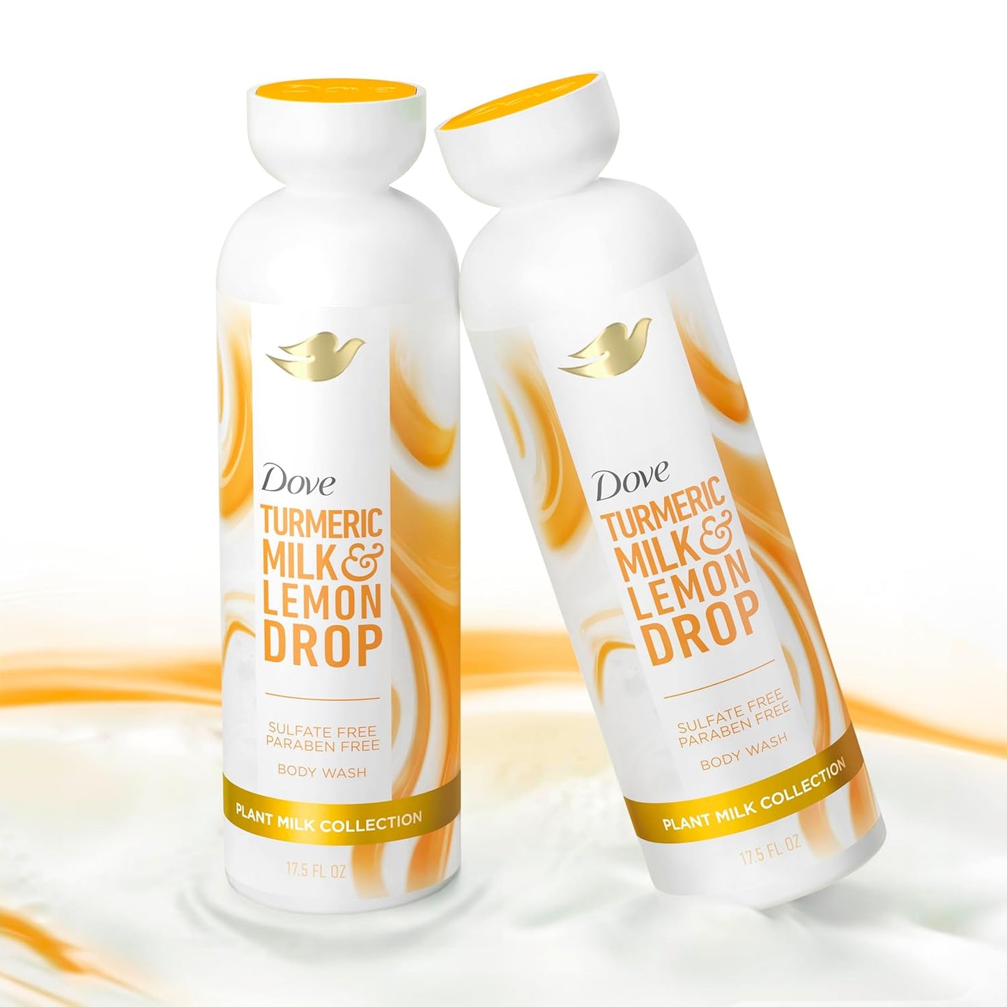 Dove Plant Milk Cleansing Body Wash Turmeric & Lemon for Moisturized Skin Gentle Cleanser, No Sulfates or Parabens, pH balanced 17.5 fl oz - Renee Lane Company