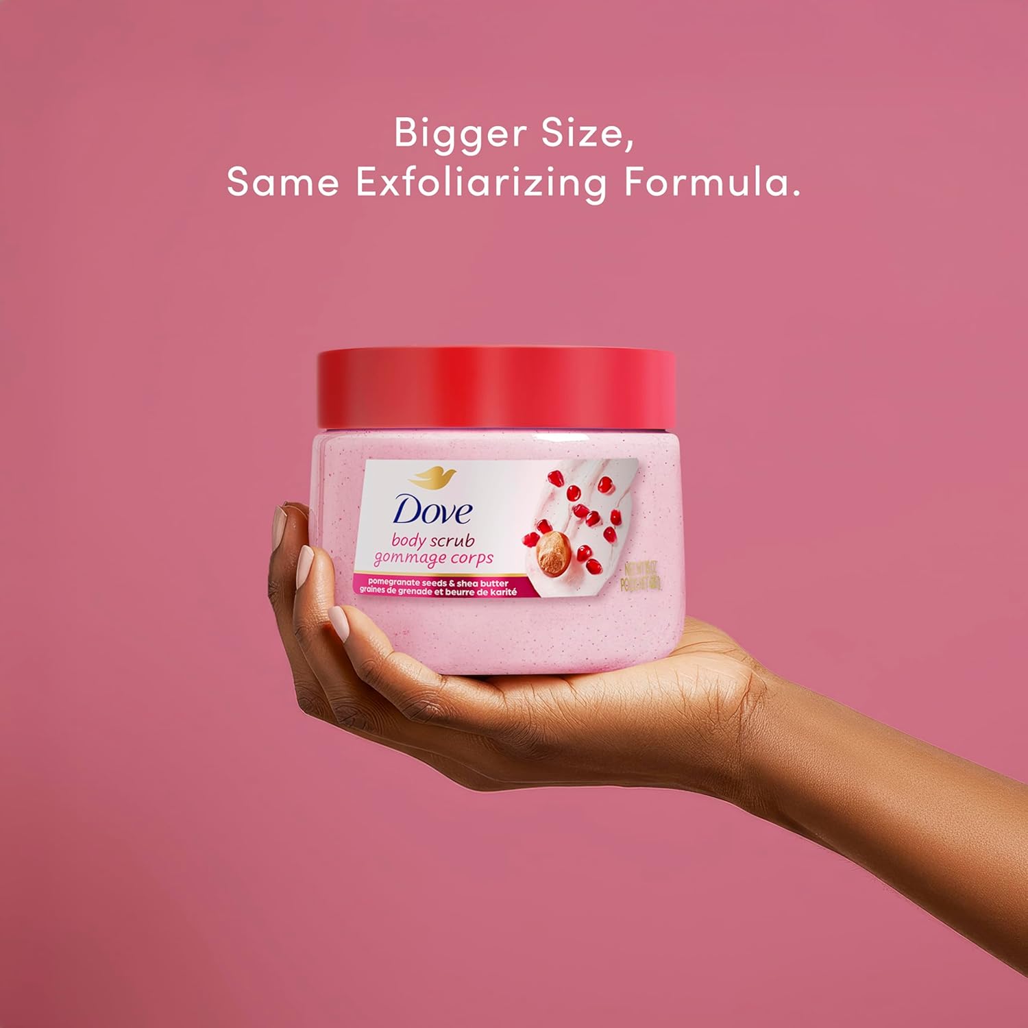 Dove Pomegranate & Shea Butter Body Scrub Exfoliates and Deeply Nourishes for Smooth, Radiant Skin 15 oz - Renee Lane Company