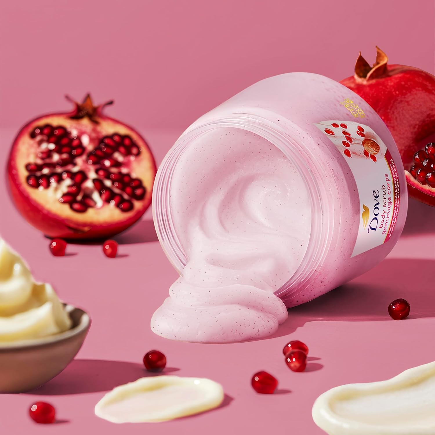 Dove Pomegranate & Shea Butter Body Scrub Exfoliates and Deeply Nourishes for Smooth, Radiant Skin 15 oz - Renee Lane Company