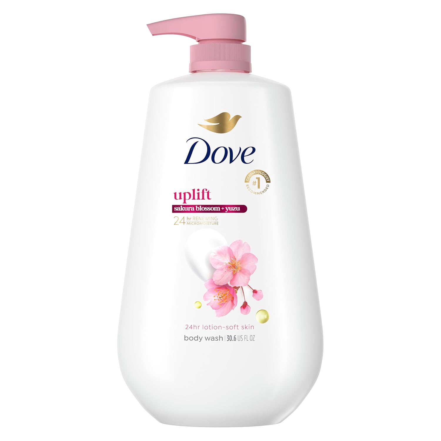 Dove Sakura Body Wash Uplift Sakura Blossom and Yuzu for 24hr Lotion-Soft Skin Moisturizing Skin Cleanser with No Sulfates No Parabens 30.6 Fl Oz - Renee Lane Company