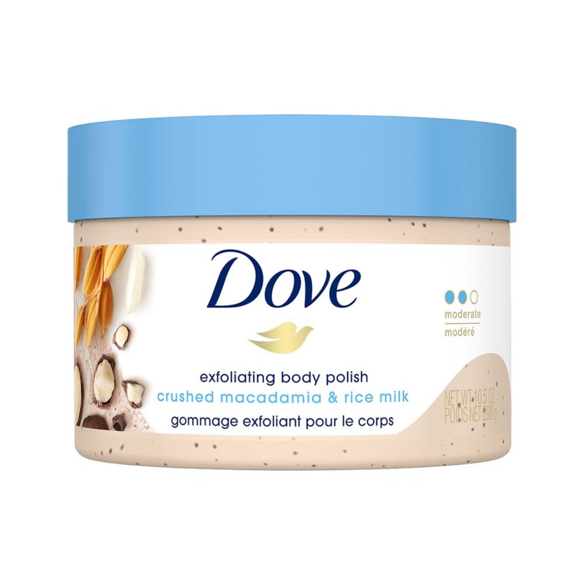 Dove Scrub Macadamia & Rice Milk Reveals Visibly Smoother Skin Body Scrub That Nourishes Skin 10.5 oz - Renee Lane Company