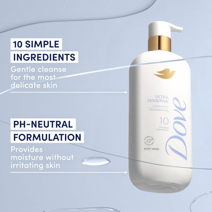 Dove Serum Body Wash Ultra Gentle hydrating cleanse with only 10 essential ingredients 18.5 Fl Oz - Renee Lane Company
