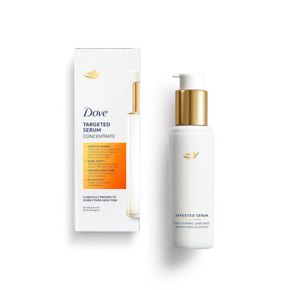 Dove Targeted Serum Multipurpose for Stretch Marks, Dark Spots, Uneven Skin Tone and Elasticity,with Tone Balance Complex, Niacinamide, Collagen Peptides and Natural Moisturizing Factors, 3.2 oz - Renee Lane Company
