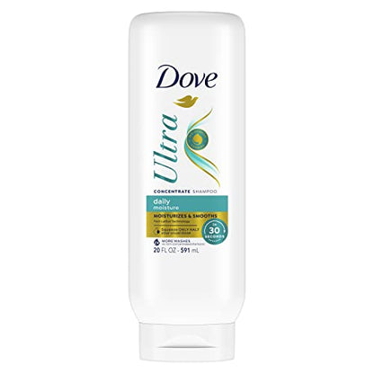 Dove Ultra Daily Moisture Concentrate Shampoo for Dry Hair Moisturizes and Smooths in 30 Seconds Ultra-Lather Technology and 2X More Washes 20 oz - Renee Lane Company