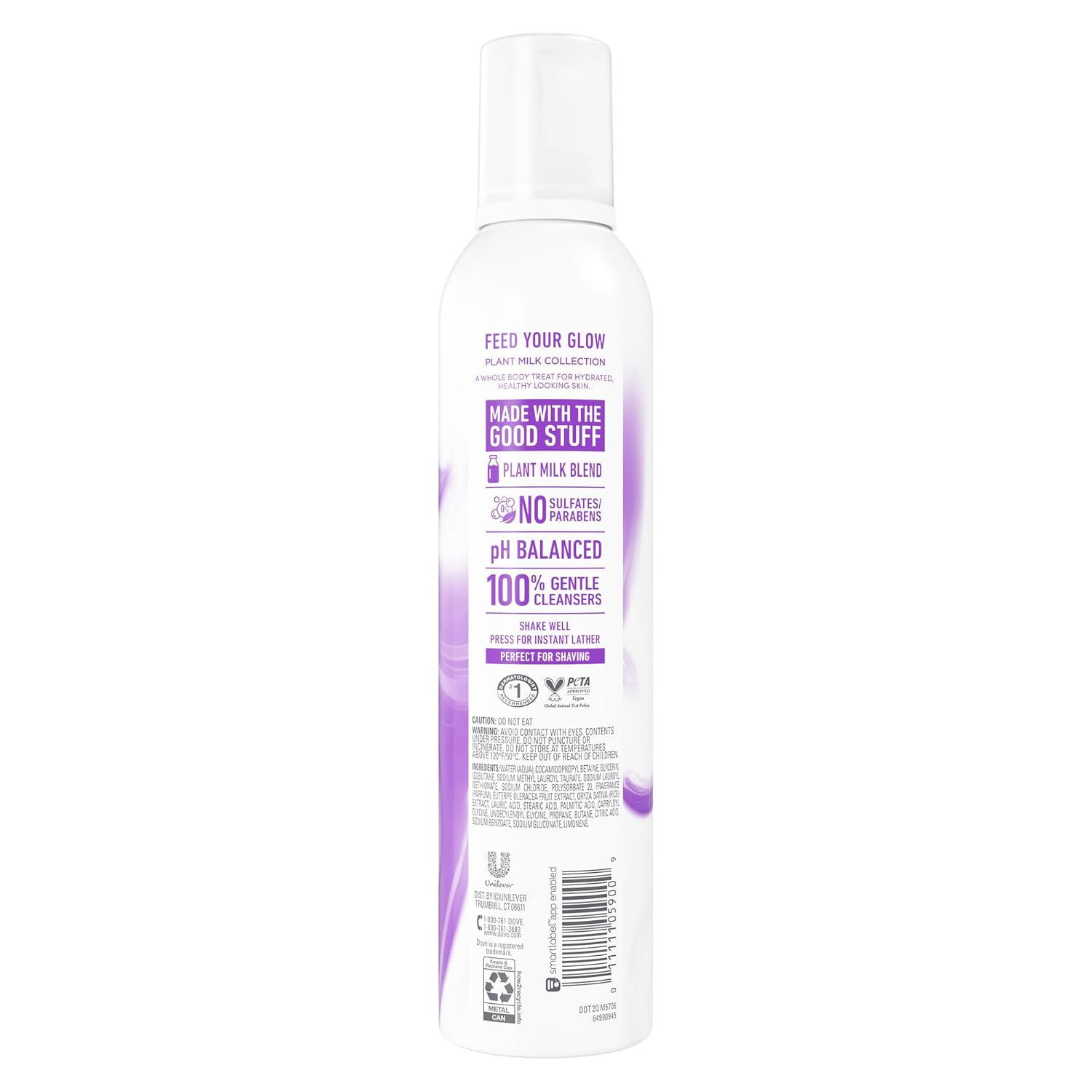 Dove Whipped Shower Foam for Women Rice Milk & Velvet Açaí for Hydrated & Soft Skin 10.3 FO - Renee Lane Company
