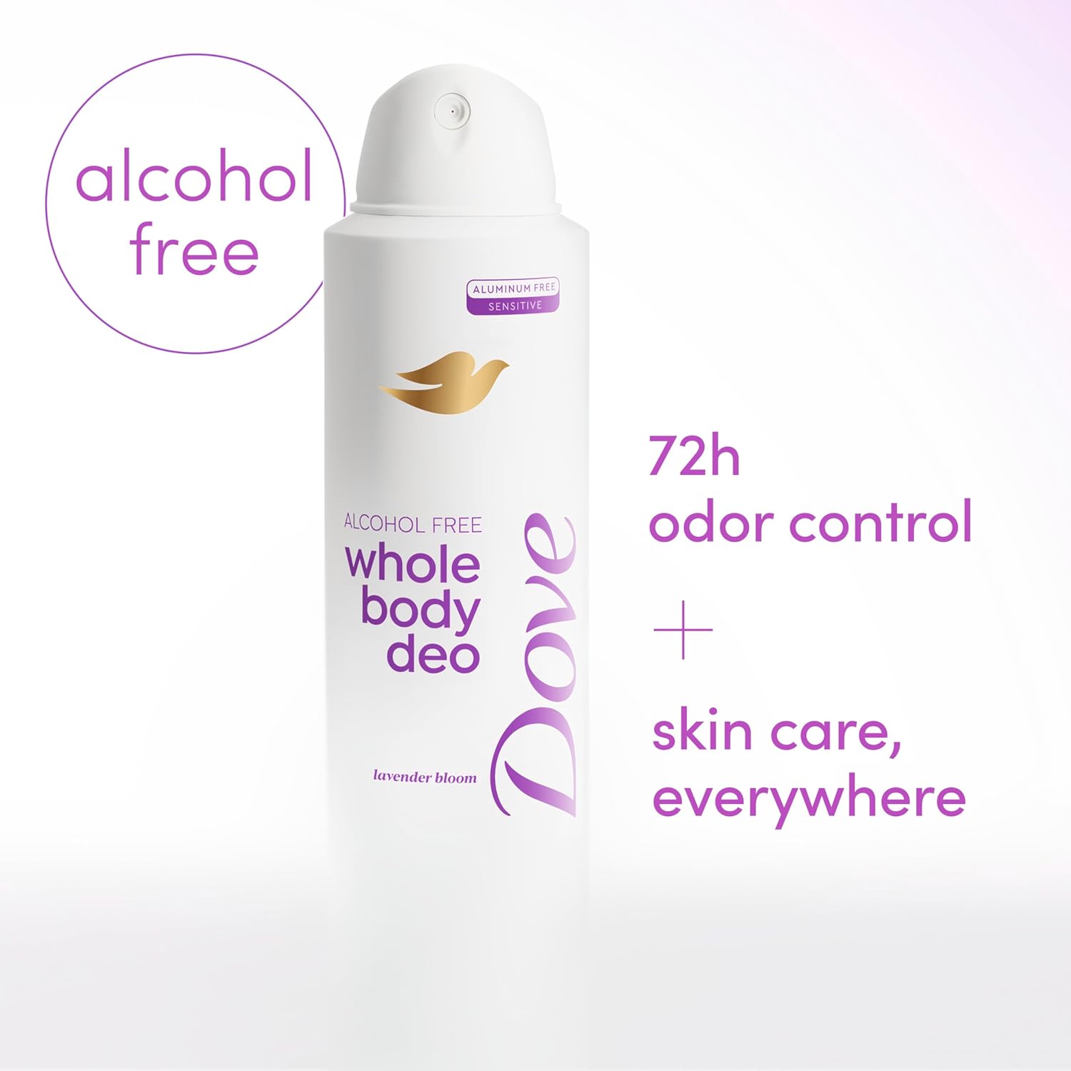 Dove Whole Body Deo Alcohol Free Deodorant Spray for Women 72-hour odor control Lavender Bloom 4 oz - Renee Lane Company