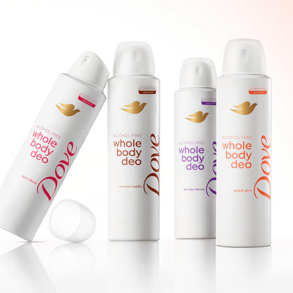 Dove Whole Body Deo Alcohol Free Deodorant Spray for Women 72-hour odor control Peach Glow 4 oz - Renee Lane Company