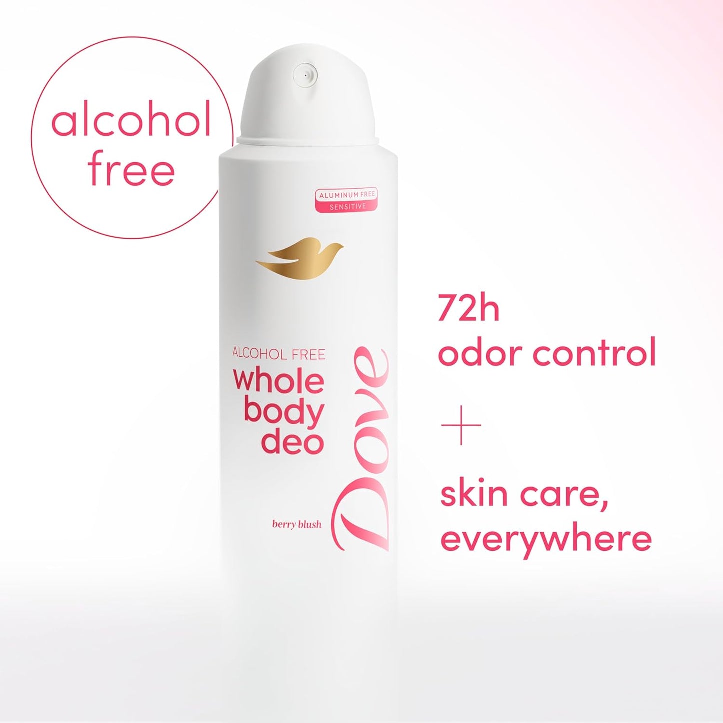 Dove Whole Body Deo Alcohol Free Deodorant Spray for Women Berry Blush 4 oz - Renee Lane Company