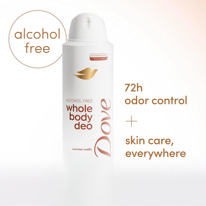 Dove Whole Body Deo Alcohol Free Deodorant Spray for Women Coconut Vanilla 4 oz - Renee Lane Company