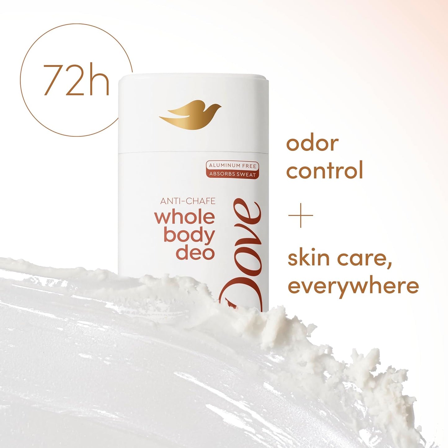 Dove Whole Body Deo Aluminum Free Anti-Chafe Deodorant Stick for Women Coconut Vanilla 2.4 oz - Renee Lane Company