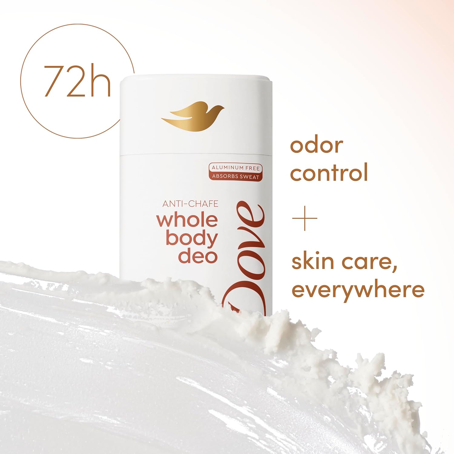 Dove Whole Body Deo Aluminum Free Anti-Chafe Deodorant Stick for Women Coconut Vanilla 2.4 oz - Renee Lane Company