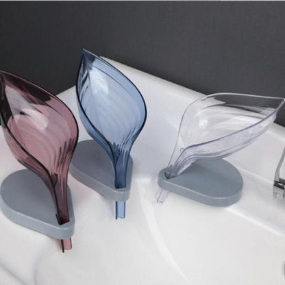 Drain Soap Leaf-Shaped Dish Bar Soap Holder Storage Rack Drain Soap Box for Bathroom Kitchen Sink Suction Cup Installation - Renee Lane Company