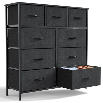 Dresser For Bedroom With 9 Fabric Storage Drawer Wardrobe Tall Chest Organizer Closet Adult Kids Clothes Cabinet Furniture - Renee Lane Company