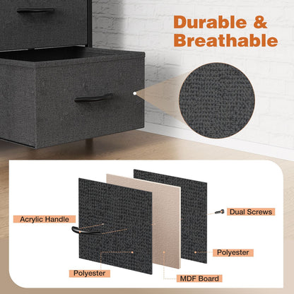 Dresser For Bedroom With 9 Fabric Storage Drawer Wardrobe Tall Chest Organizer Closet Adult Kids Clothes Cabinet Furniture - Renee Lane Company
