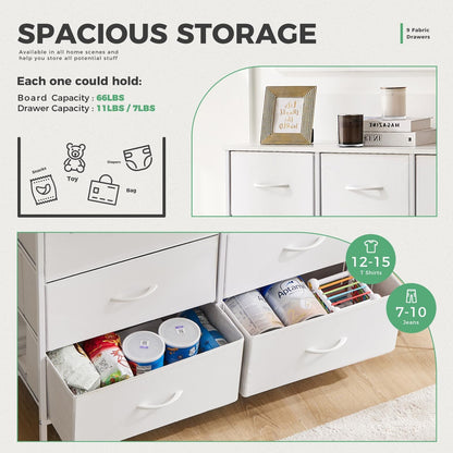 Dresser For Bedroom With 9 Fabric Storage Drawer Wardrobe Tall Chest Organizer Closet Adult Kids Clothes Cabinet Furniture - Renee Lane Company