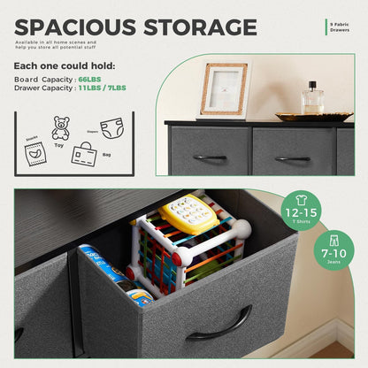 Dresser For Bedroom With 9 Fabric Storage Drawer Wardrobe Tall Chest Organizer Closet Adult Kids Clothes Cabinet Furniture - Renee Lane Company