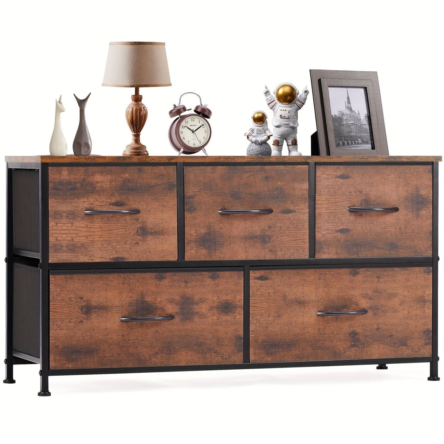 Dresser for Bedroom Storage Drawers Fabric Storage Tower with 5 Drawers, Chest of Drawers with Fabric Bins - Renee Lane Company