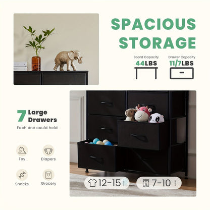 Dresser for Bedroom with 8 Drawers Tall Dresser & Chest of Drawers Fabric Dresser with Wood Top and Sturdy Steel Frame - Renee Lane Company
