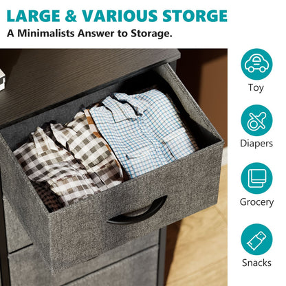 Dresser for Bedroom with 8 Drawers Tall Dresser & Chest of Drawers Fabric Dresser with Wood Top and Sturdy Steel Frame - Renee Lane Company