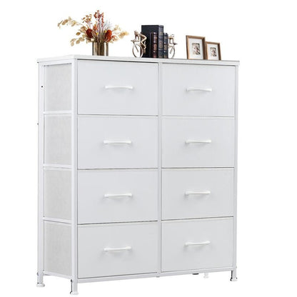 Dresser for Bedroom with 8 Drawers Tall Dresser & Chest of Drawers Fabric Dresser with Wood Top and Sturdy Steel Frame - Renee Lane Company