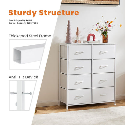 Dresser for Bedroom with 8 Drawers Tall Dresser & Chest of Drawers Fabric Dresser with Wood Top and Sturdy Steel Frame - Renee Lane Company