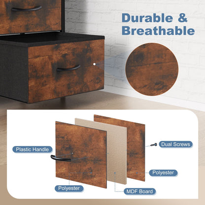 Dresser for Bedroom with 8 Drawers Tall Dresser & Chest of Drawers Fabric Dresser with Wood Top and Sturdy Steel Frame - Renee Lane Company