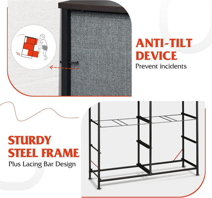 Dresser for Bedroom with 8 Drawers, Wide Fabric Dresser for Storage and Organization, Chest of Drawers, Dressers for Living Room, Closet, Hallway, Dark Grey - Renee Lane Company