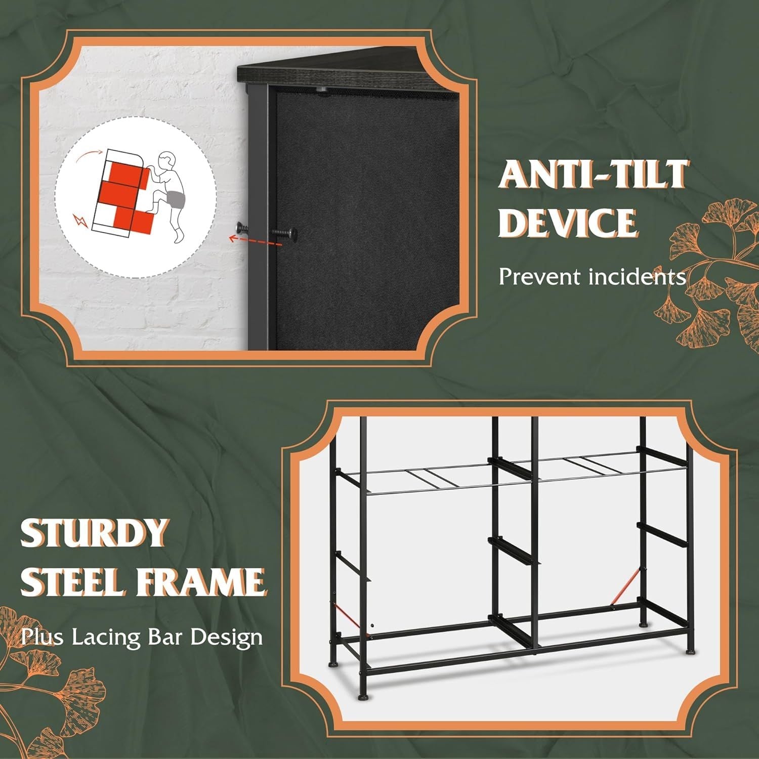 Dresser for Bedroom with 8 Drawers, Wide Fabric Dresser for Storage and Organization, Chest of Drawers, Dressers for Living Room, Closet, Hallway, Dark Grey - Renee Lane Company