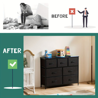 Dresser for bedroom 7 storage Spaces, assembled wardrobe lockers, bedroom furniture lockers - Renee Lane Company