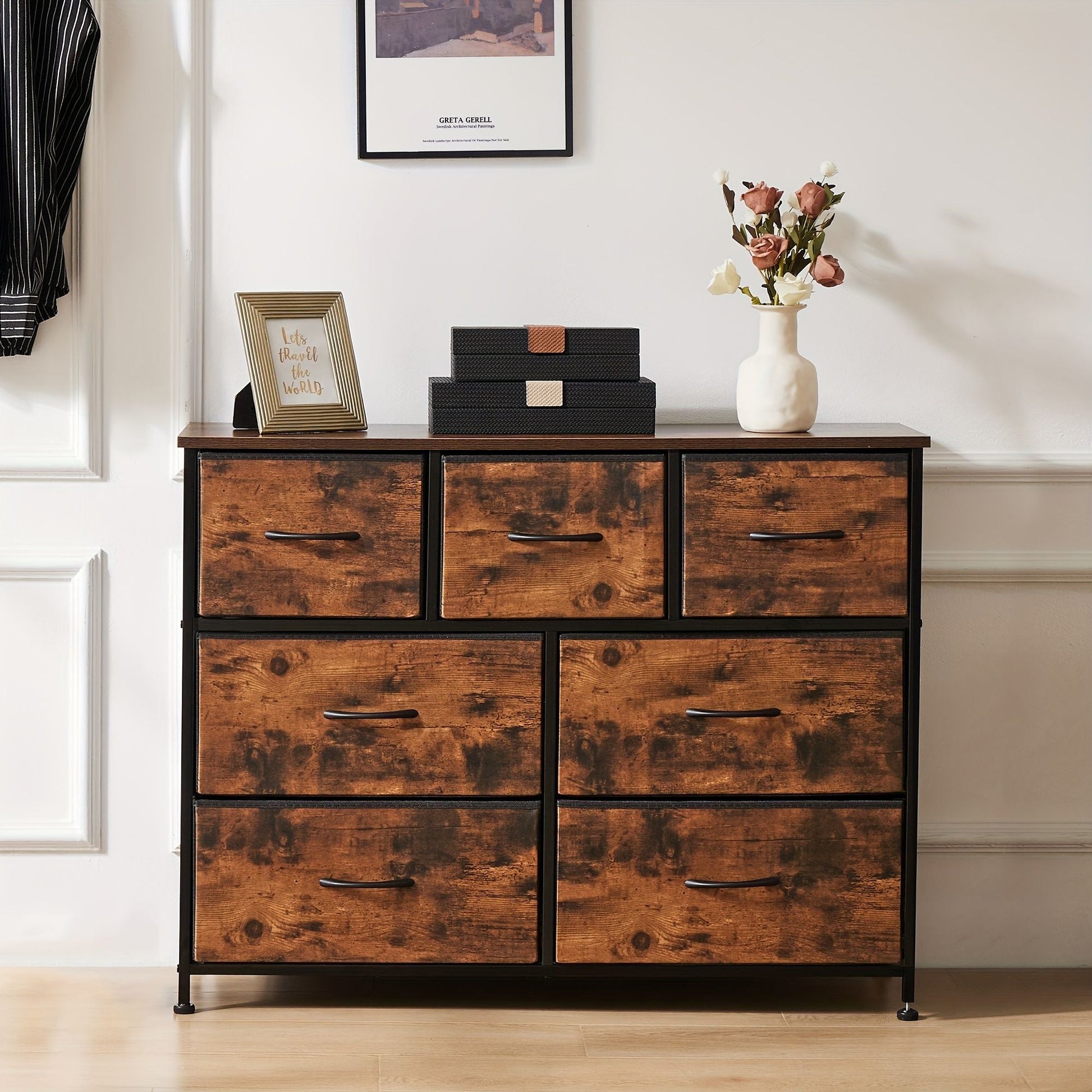 Dresser for bedroom 7 storage Spaces, assembled wardrobe lockers, bedroom furniture lockers - Renee Lane Company