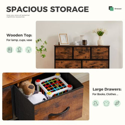 Dresser for bedroom 7 storage Spaces, assembled wardrobe lockers, bedroom furniture lockers - Renee Lane Company