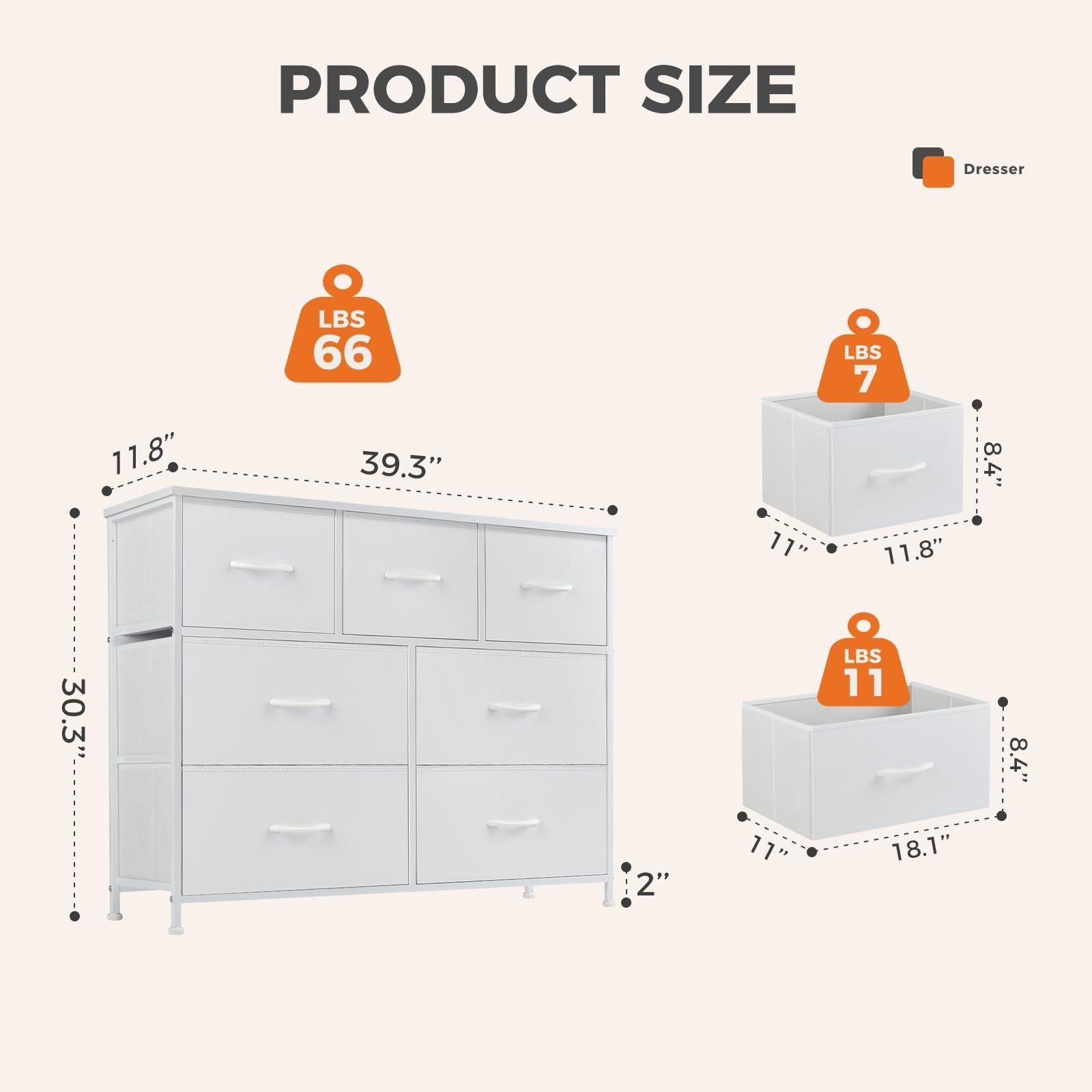Dresser for bedroom 7 storage Spaces, assembled wardrobe lockers, bedroom furniture lockers - Renee Lane Company