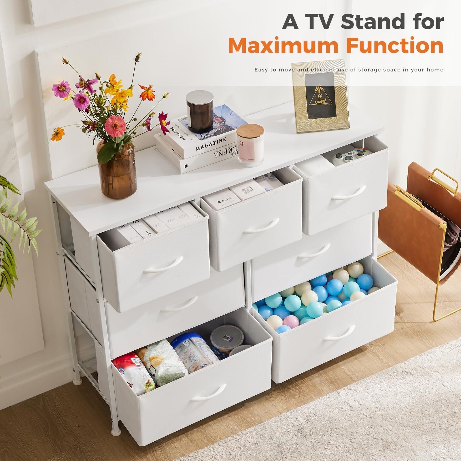 Dresser for bedroom 7 storage Spaces, assembled wardrobe lockers, bedroom furniture lockers - Renee Lane Company